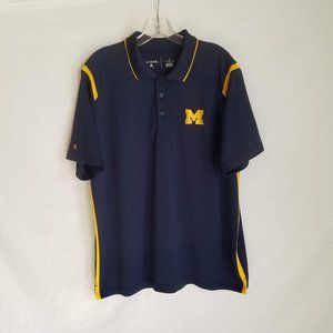 Michigan Wolverines Antigua Golf Polo Short Sleeve Shirt Mens Large